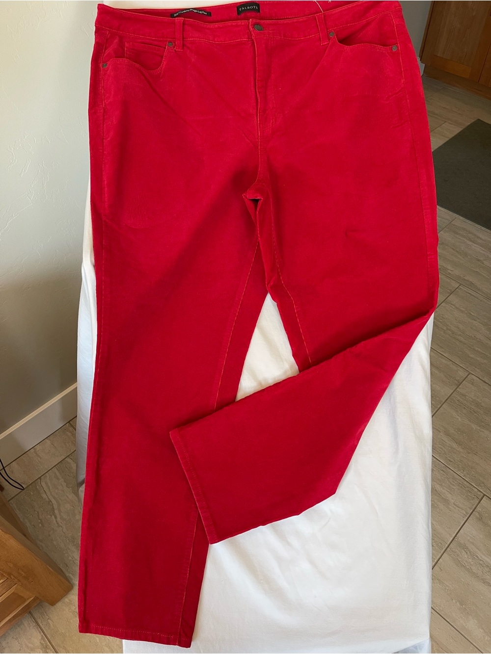 Talbots Straight Leg Corduroy Jeans in Red